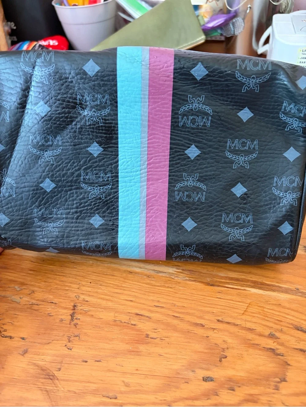 MCM monogram satchel Rare